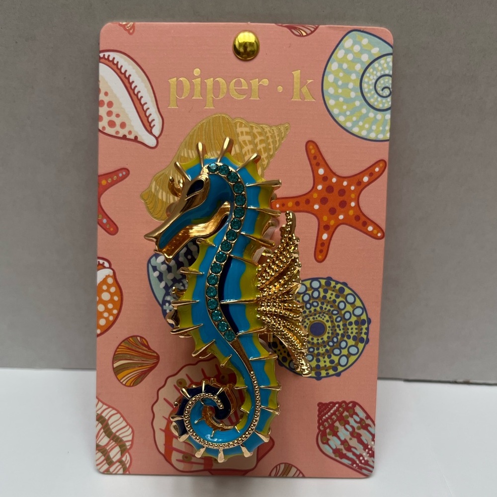NWT ⚜️🩵⚜️ Piper K Gorgeous Seahorse Hair Claw Clip - Picture 14 of 14